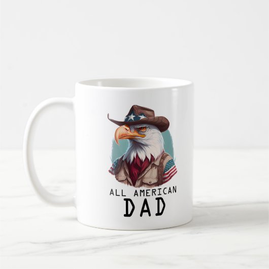 Alle amerikanischen Vater 4. Juli Bald Eagle USA F Kaffeetasse (Links)