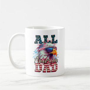 Alle amerikanischen Vater 4. Juli Bald Eagle USA F Kaffeetasse