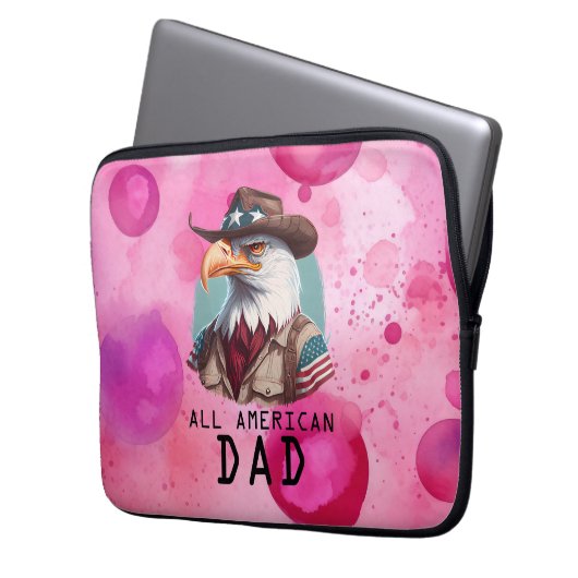 Alle amerikanischen Vater 4. Juli Bald Eagle USA F Laptopschutzhülle (Vorderseite Links)