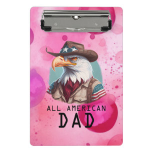 Alle amerikanischen Vater 4. Juli Bald Eagle USA F Mini Klemmbrett