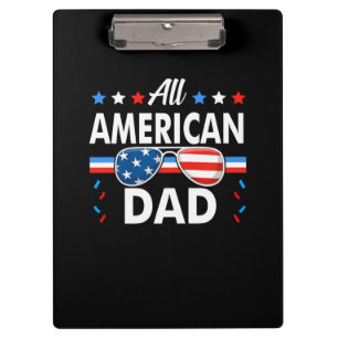 Alle amerikanischen Vater 4. Juli Familienmatching Klemmbrett