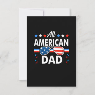 Alle amerikanischen Vater 4. Juli Familienmatching RSVP Karte
