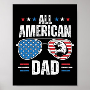 Alle amerikanischen Vater 4. Juli Vatertag Sungles Poster
