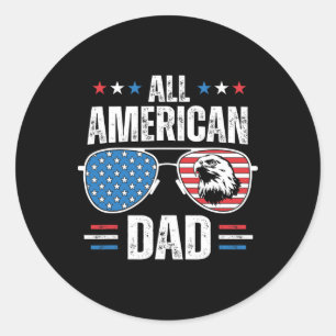 Alle amerikanischen Vater 4. Juli Vatertag Sungles Runder Aufkleber
