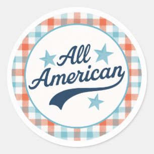 Alle amerikanischen Vintag Gingham Aufkleber