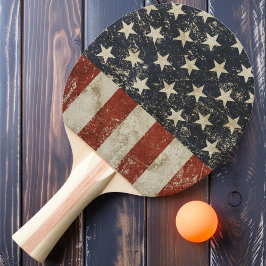 Alle amerikanischen Vintag Stars und Streifen Tischtennis Schläger