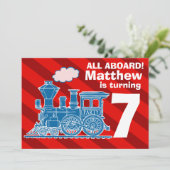 Alle an Bord befindlichen Jungen trainieren Geburt Einladung (Stehend Vorderseite)