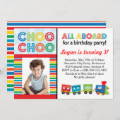 Alle an Bord Choo Choo der Zug-Einladung Einladung (Vorne/Hinten)