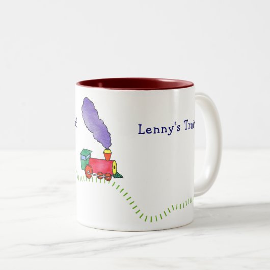 Alle an Bord Choo Choo Zugs Zweifarbige Tasse (VorderseiteRechts)