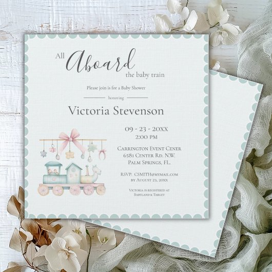 Alle an Bord der Baby Train Baby Dusche