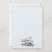 Alle an Bord der Baby Train Blue Baby Dusche (Rückseite)