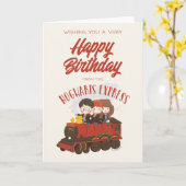 Alle an Bord der Hogwarts Express Magical Birthday Karte (Gelbe Blume)