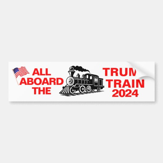 Alle an Bord der Trump-Bahn 2024 Autoaufkleber (Vorne)