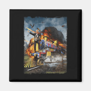 Alle an Bord der Trump-Bahn Funny Donald Trump 202 Magnet