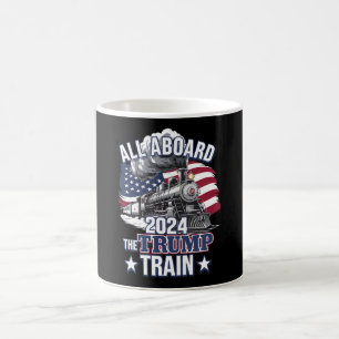 Alle an Bord der Trump-Bahn Trump 2024 Patriotisch Kaffeetasse
