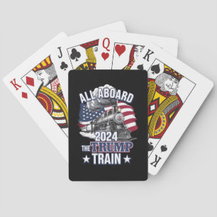 Alle an Bord der Trump-Bahn Trump 2024 Patriotisch Spielkarten