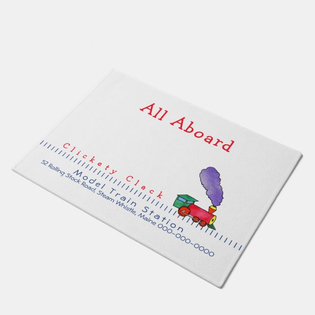 Alle an Bord der vorbildlichen Bahnstation Fußmatte (Schrägansicht)