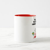 Alle an Bord der Weihnachtsminzkuchen Special Zweifarbige Tasse (Mittel)