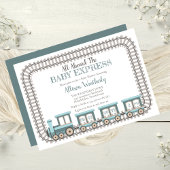 Alle an Bord des Baby Express Train Boy Baby Showe Einladung