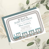 Alle an Bord des Baby Express Train Boy Baby Showe Einladung