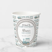 Alle an Bord des Baby Express Train Boy Baby Showe Pappbecher (Rückseite)