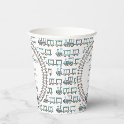 Alle an Bord des Baby Express Train Boy Baby Showe Pappbecher (Rechts)