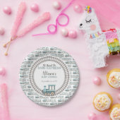 Alle an Bord des Baby Express Train Boy Baby Showe Pappteller (Party)