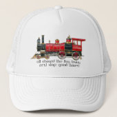 Alle an Bord des Fun Train Baseball Cap Truckerkappe (Vorderseite)