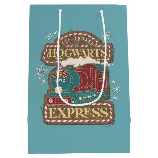 Alle an Bord des HOGWARTS™ Express Weihnachtskochs Mittlere Geschenktüte (Rückseite)