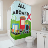 Alle an Bord des Zugs Duschvorhang (Beispiel)