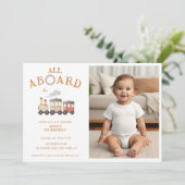 Alle an Bord eines jeden Fotos Einladung (Stehend Vorderseite)