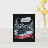 Alle an Bord Polar Express Weihnachten Nordpol Xma Karte (Gelbe Blume)