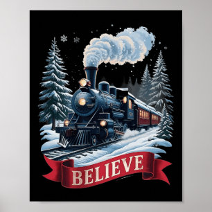 Alle an Bord Polar Express Weihnachten Nordpol Xma Poster