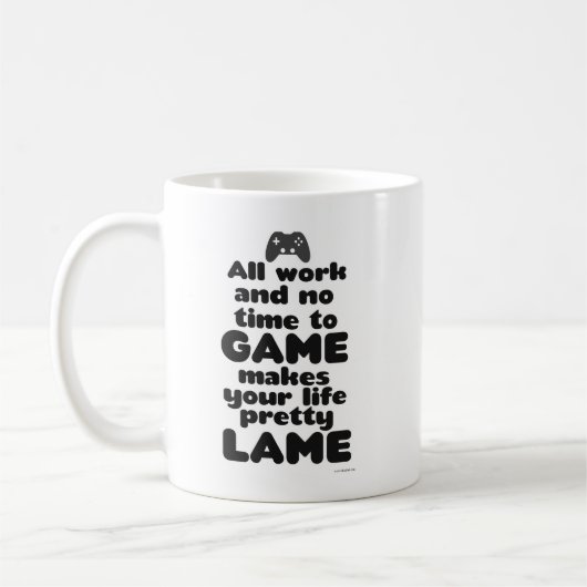 Alle Arbeiten ohne Zeit zum Video-Gamer-Lebensmott Kaffeetasse (Links)
