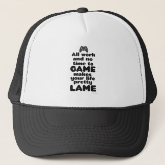 Alle Arbeiten ohne Zeit zum Video-Gamer-Slogan Truckerkappe