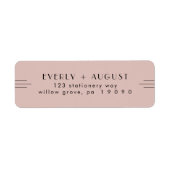 ALLE Art Déco Rosa Rücksendeadressen-Aufkleber (Vorne)