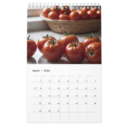 Alle Arten von Lebensmitteln Kalender (Mär 2026)