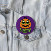 Alle auf Halloween Candy Funny Pumpkin eingeklopft Button (Beispiel)