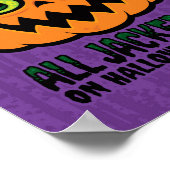 Alle auf Halloween Candy Jack-O' Lantern eingeklem Poster (Ecke)