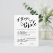 Alle Augen auf Bridge Simple Brautparty Game Einladung (Stehend Vorderseite)