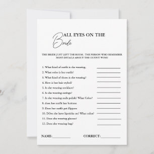 Alle Augen auf der Bride Brautparty Game Card Ankündigung