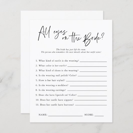 Alle Augen auf der Brücke | Brautparty Game (Vorne/Hinten)