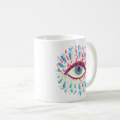 Alle Augen - böse Augen - Trippy Psychedelic Kaffeetasse (VorderseiteRechts)