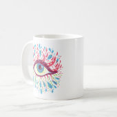 Alle Augen - böse Augen - Trippy Psychedelic Kaffeetasse (Vorderseite Links)