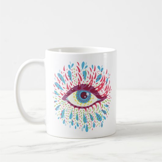 Alle Augen - böse Augen - Trippy Psychedelic Kaffeetasse (Links)