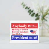 Alle außer Hillary, Biden, Sanders Postkarte (Stehend Vorderseite)