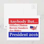 Alle außer Hillary, Biden, Sanders Postkarte (Vorne/Hinten)