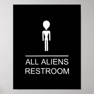 ALLE AUSSERIRDISCHEN RESTROOM POSTER