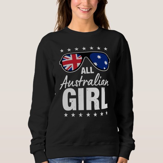 Alle Australian Girl Patriotic Australia Women Gif Sweatshirt (Vorderseite)