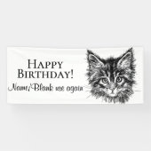 Alle benutzerdefinierten Schwarz-Weiß-Kitten-Facet Banner (Horizontal)